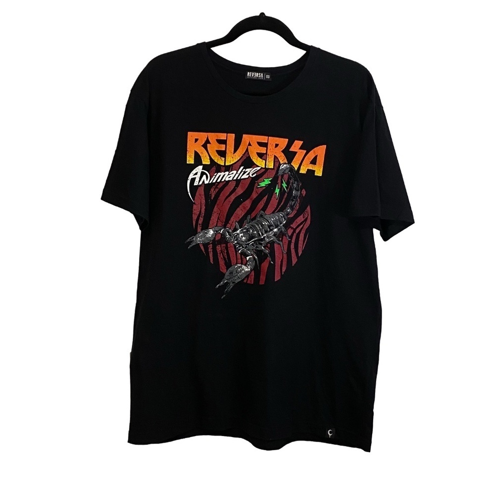 Reversa Black Animalize Scorpion Graphic Tee Goth Grunge Unisex L - Picture 2 of 15